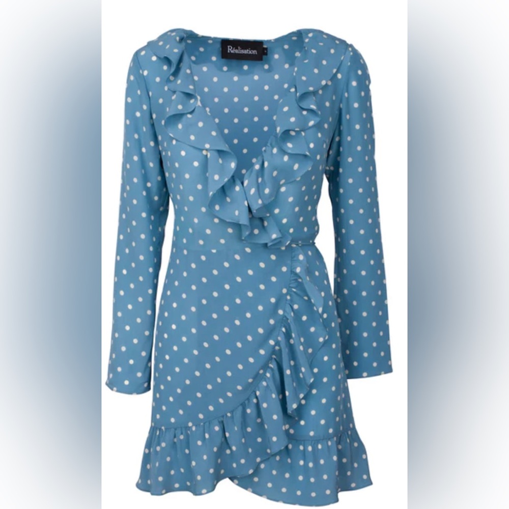 Realisation Par - Alexandra dress dusty blue spot